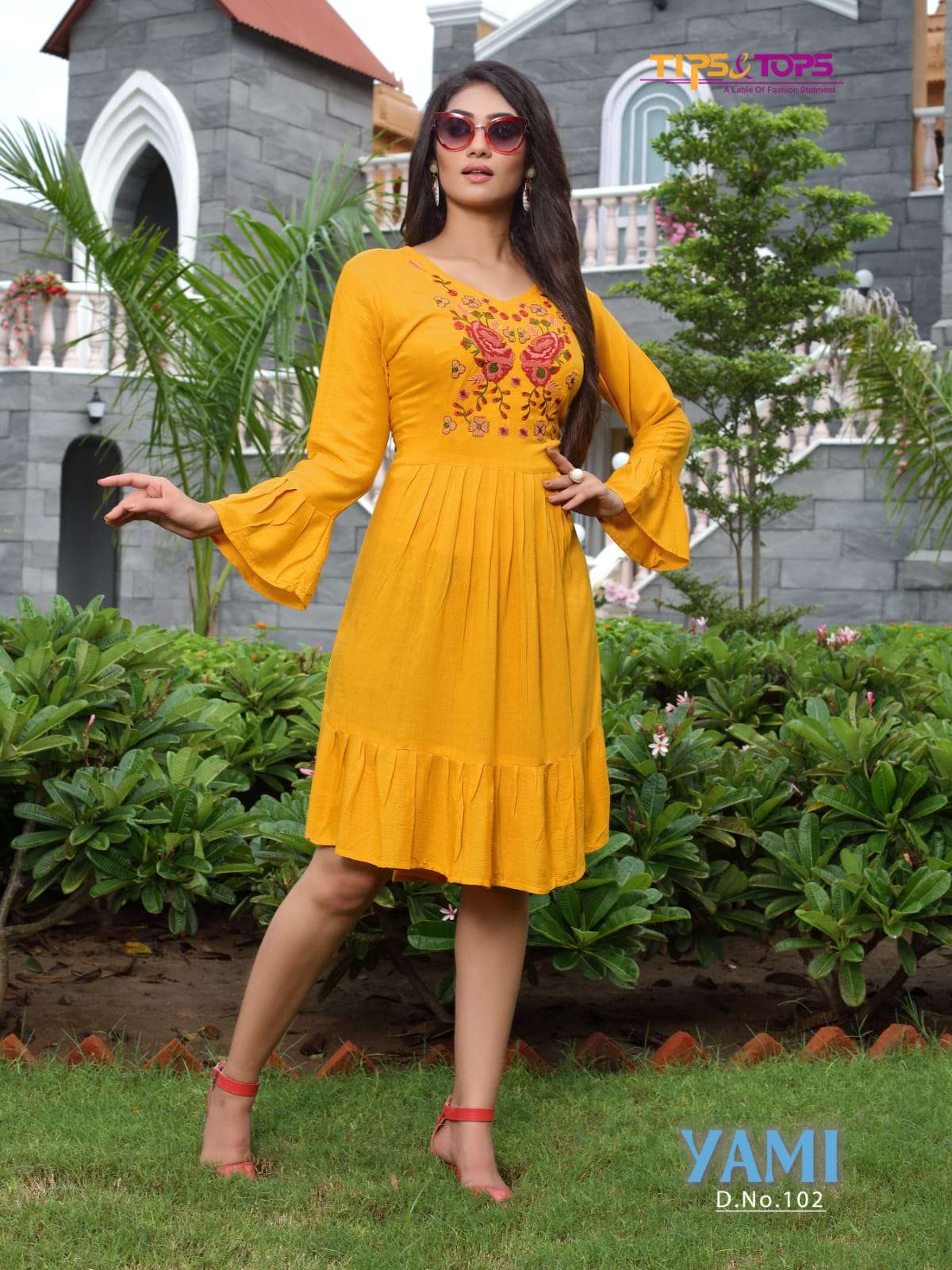 Tips & Tops-Vami -Extraordinary-Patterns-Rayon-Wrinkle-Short-Kurti-102